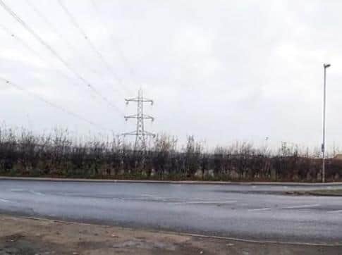 A view of the land on which the industrial site is to be built, from Dewsbury Road.