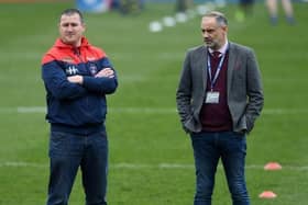 Wakefield Trinity CEO Michael Carter, right, with head coach Chris Chester. (PIC: JONATHAN GAWTHORPE)