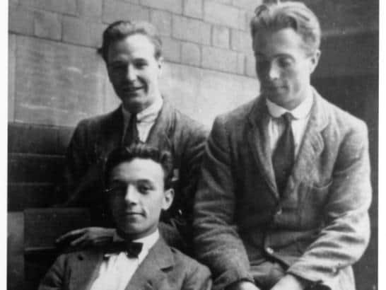 Henry Moore with friends Raymond Coxon and Jack Elvin at Leeds School Of Art, 1920