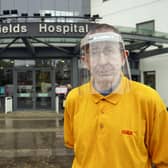 Pinderfields Hospital greeter Richard Holmes has been awarded a BEM. Picture Scott Merrylees