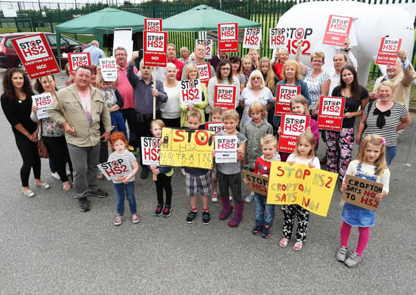 Protest: Anti-HS2 campaigners in Crofton