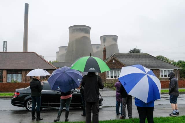 After towering over Pontefract for more than 50 years, four of Ferrybridge Power Station's crumbled to the ground, as thousands of local residents watched on.