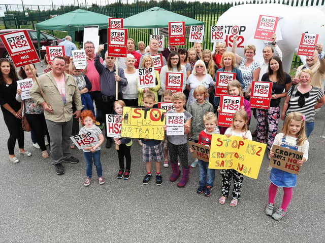 Protestors against HS2 in Crofton