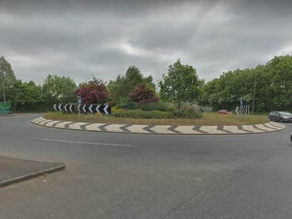 The roundabout where Petch crashed.