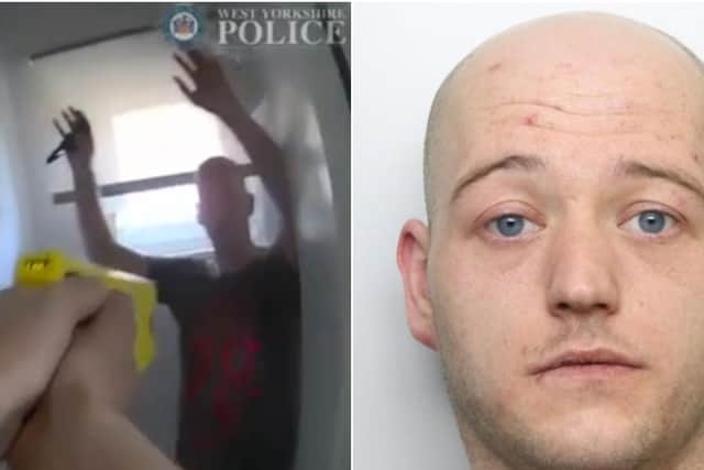 Bodycam footage released by West Yorkshire Police showed PC Stephen Wales and PC Matthew Sherriff battling to bring Jonathan Corley under control in the bathroom of the property on Sides Road.