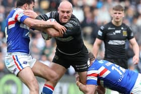 Picture by Ash Allen/SWpix.com - 28/04/2019 - Rugby League - Betfred Super League - Hull FC v Wakefield Trinity - KCOM Stadium, Kingston upon Hull, England - Gareth Ellis of Hull FC.
