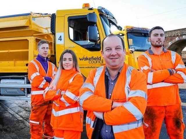 Coun Matthew Morley with Wakefield Council's gritting team