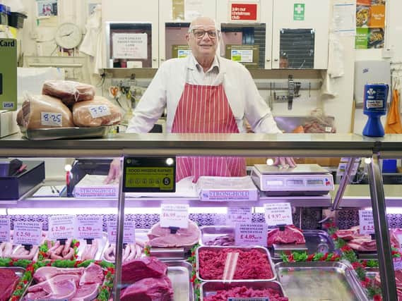 Butcher Ian Wandless at Castleford Market