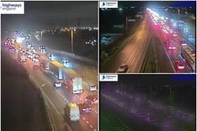 Delays have been reported on the M1 and M62 at Wakefield following a collision at Lofthouse Interchange. Photos: Highways England