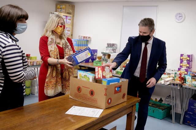 The pair visited a local foodbank at Lightwaves Leisure Centre in Wakefield.