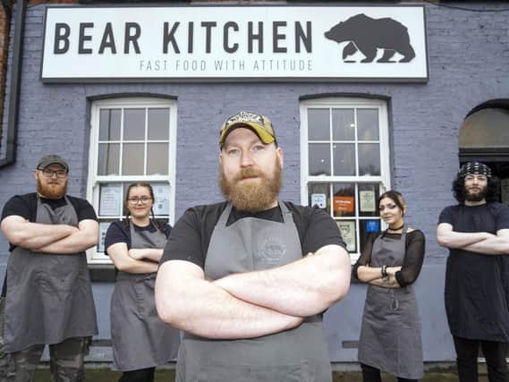 Conor Barron, MJ Marshall, Ben Atkinson, Hayley Beaumont and James Manners from Bear Kitchen on Westgate End in Wakefield