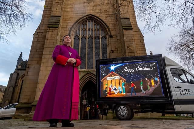 And they also worked with local churches to distribute more than 65,000 Christmas cards to families across the city centre, and organise a virtual display of the card to be displayed on two vans driven around the city.