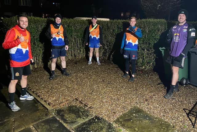 CHARITY CHALLENGE: The quintet ran seven miles for seven days in support of Rob Burrow and the MNDA.