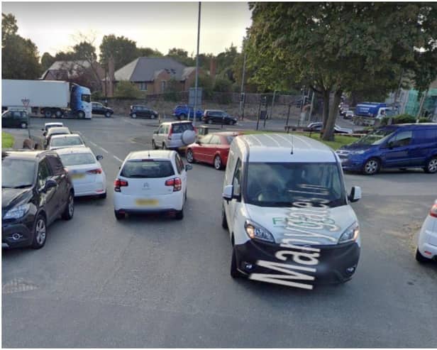 Google Streetview's snapshot of the area shows a chaotic rush hour scene.