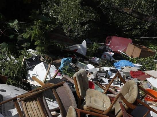 Fly-tipped waste can clog up bodies and water and cause flooding. Picture of fly-tipped waste courtesy of Getty.