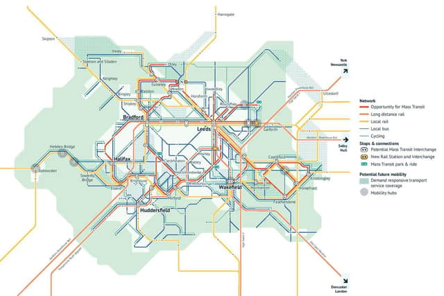 A map showing how the new mass transit system could work