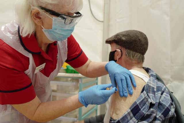 West Yorkshire's vaccine centres will stay open today as snow continues to fall - but people are being urged to attend their appointments "only if they feel safe and confident" to travel. Photo by Hugh Hastings/Getty Images