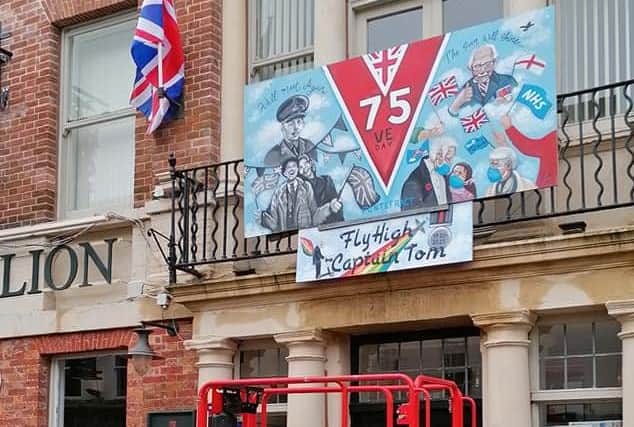 The artwork consists of two boards, the VE Day anniversary celebrating painting and the second being Rachel’s latest creation