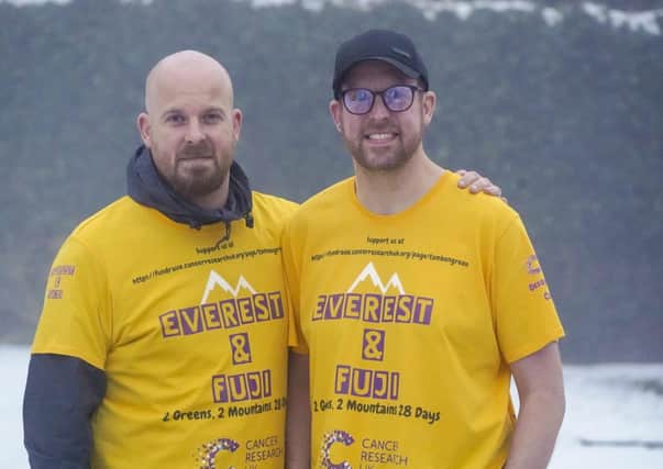 Ben Green from Ossett has been diagnosed with incurable cancer. He and his brother Tom are raising money for charity by walking the distance. of both Mount. Everest and Mount Fuji in 28 days. Picture Scott Merrylees