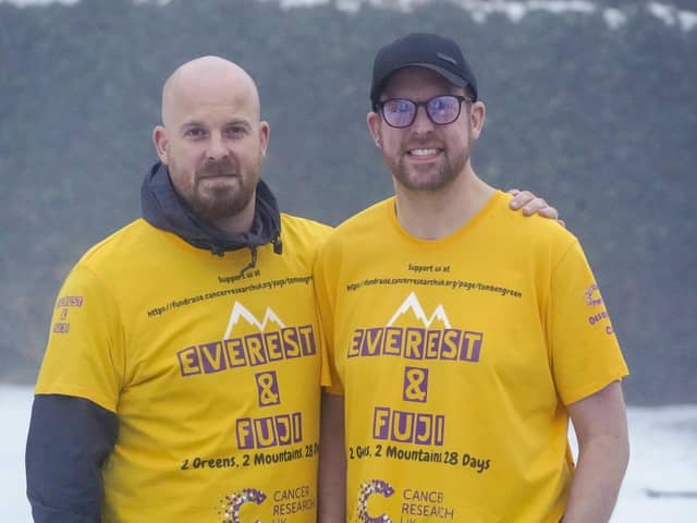 Ben Green from Ossett has been diagnosed with incurable cancer. He and his brother Tom are raising money for charity by walking the distance. of both Mount. Everest and Mount Fuji in 28 days. Picture Scott Merrylees