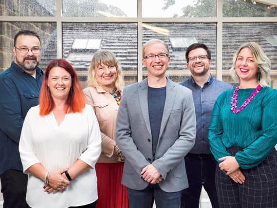 Pictured: Newport Land and Law senior team (from left to right):  Clive Newport (operations director), Emily Coburn-Hall (office manager), Anna Newport (solicitor director), Alistair Mason (non-executive Director), Chris Walton (consultant solicitor), Ellen Wood (practice director).