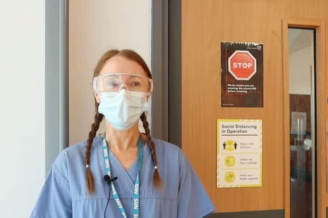 Among those featured in the Mid Yorkshire Hospitals campaign is Lindsay Hudson, who works as a domestic service assistant on a Covid ward at Pinderfields Hospital