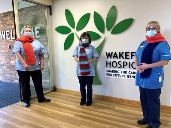 Knit kidding: Wakefield Hospice is looking for keen knitters to complete a project which will see the centre wrapped in a giant scarf.