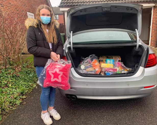 Megan has been delivering food parcels to families throughout lockdown.