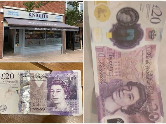 The two fake notes kept by Knights in Pontefract.
