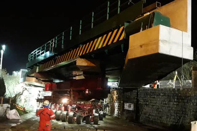 Work has been completed on a new state-of-the-art railway bridge over a busy Wakefield road, following the replacement of an old bridge notorious for collisions. Photo: Network Rail