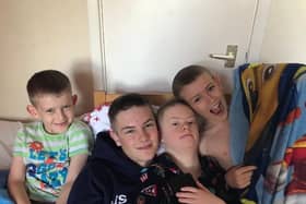 A Wakefield mum says clinically vulnerable children must notbe forgotten after a months-long fight to secure a Covid vaccine for her son. Isaac Sheard is pictured with his brothers. Photo: Ann-Marie Sheard