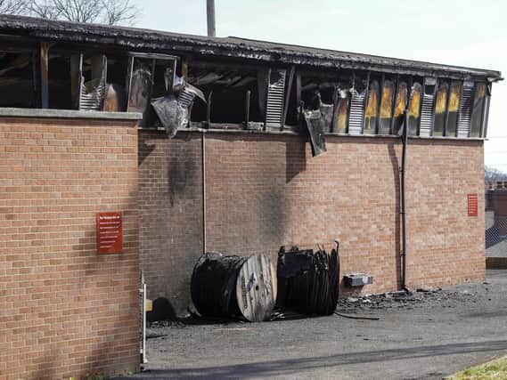 A fire at a BT exchange in Hemsworth is believed to have been started deliberately, police have confirmed.