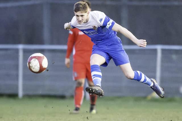 Mikey Dunn in action for Pontefract Collieries' senior side.