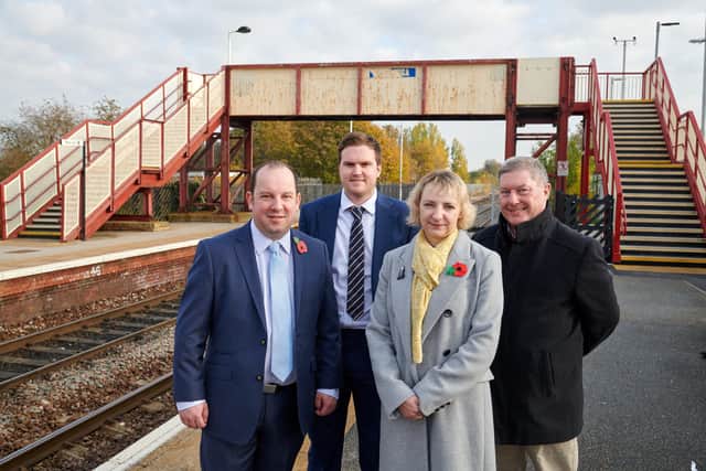 Revamp: Coun Matthew Morley with Pontefract councillors at the station.