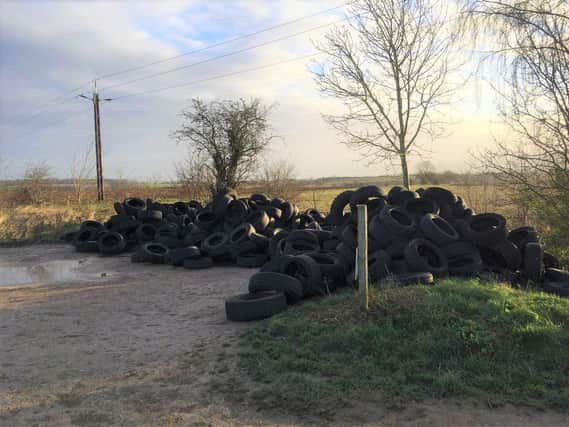 A company has stepped in to remove more than 1,000 old tyres that had been dumped at a nature reserve.