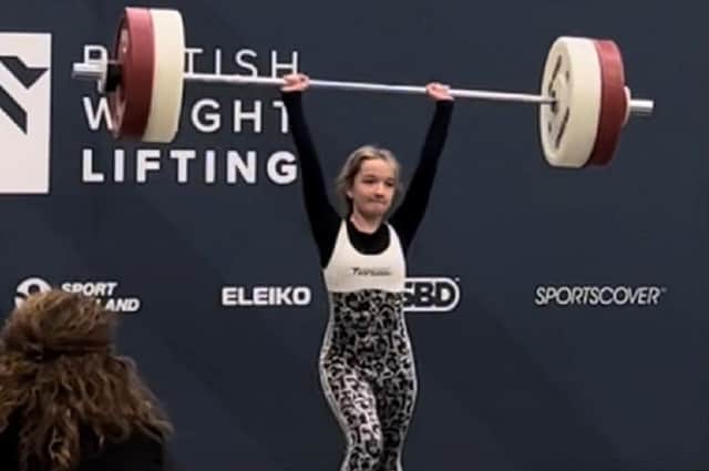 Golden Lift: Featherstone weightlifter Lilly Rose Tepper Girls competes in the 45kg group at the British Age Groups.