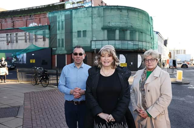 looking ahead: Councillors Byford, Jeffery and Margaret Isherwood on Kirkgate.