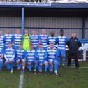 Glasshoughton Welfare's team lines up before their game with Parkgate. Picture: Rob Hare