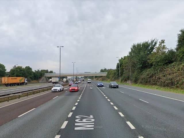 The crashed on the M62 eastbound just prior to junction 29, hear Lofthouse. Picture: Google