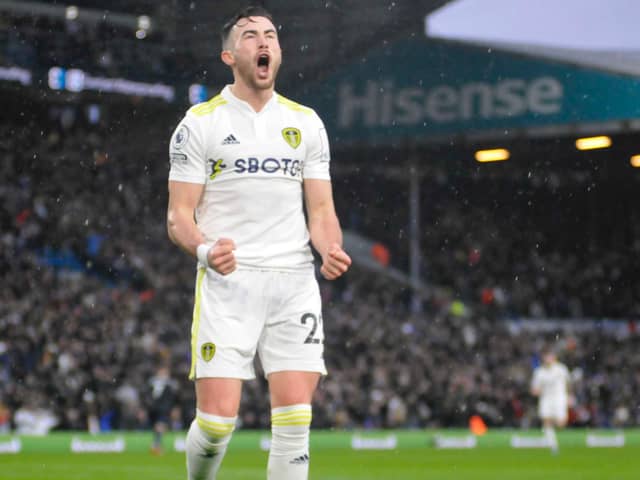 Hat-trick hero Jack Harrison, whose first senior treble fired Leeds United to a huge 3-2 win at West Ham.
