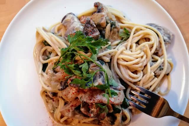 Mushroom stroganoff makes and ideal meal for Veganuary!