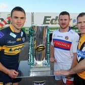 Leeds Rhinos' Kevin Sinfield, Wakefield Trinity Wildcats' Steve Southern and Castleford Tigers' Danny Orr at the launch of the Stobart Super League season.