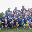 The Pontefract RUFC team celebrate after beating Yorkshire One leaders Middlesbrough. Picture: Jonathan Buck