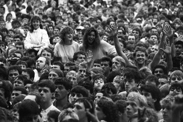 Thousands watched Genesis perform at Roundhay Park in July 1987.