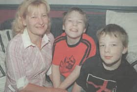 Linda Senior with her sons Russell and Tom