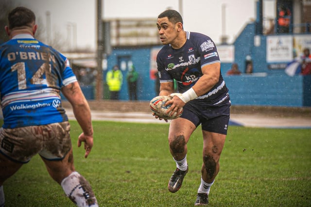 Junior Moors on the attack for Featherstone Rovers. Picture: Dec Hayes