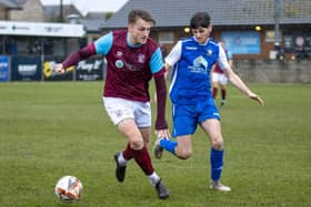 Joe Jagger on the attack for Emley against Thackley. Picture: Mark Parsons