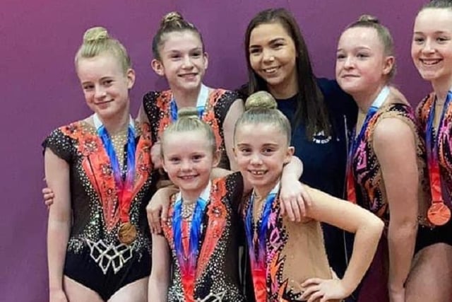 Medal winning Wakefield Gym Club competitors at the British Development Finals in Stoke-on-Trent.