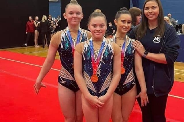 Medal winning Wakefield Gym Club competitors at the British Development Finals in Stoke-on-Trent.
