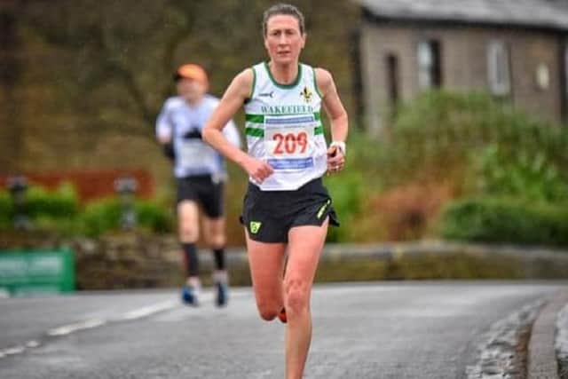 Record run: Julie Briscoe set a new Wakefield Harriers club record when competing in the Liversedge Half Marathon.